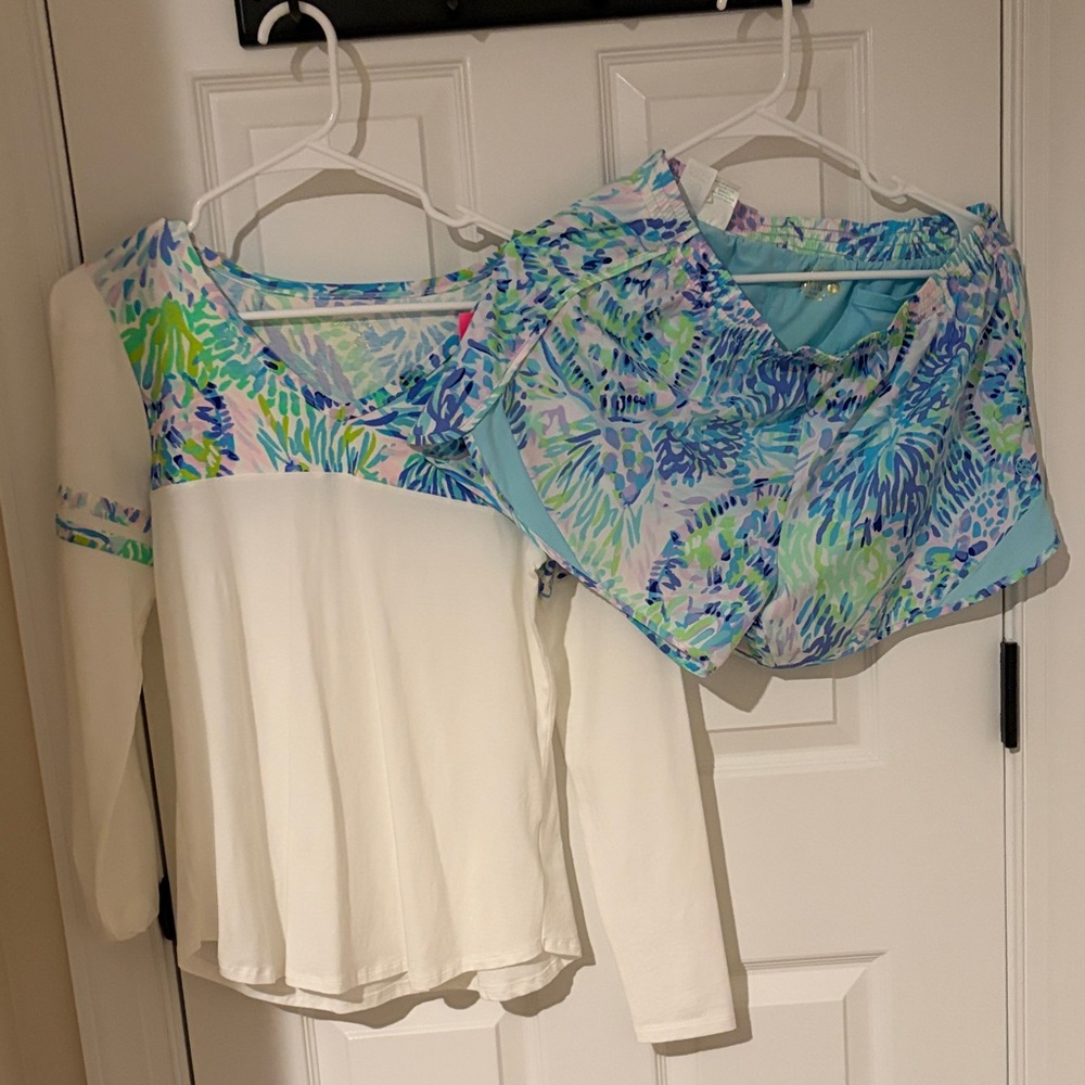 Lilly Pulitzer Blue and Green Patterned Top